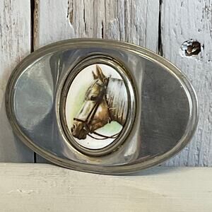 Palamino‎ Horse Belt Buckle Equestrian Mens Vintage Western Style Cowboy Rodeo